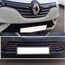 DRY Oto Aksesuar Megane 4 Krom Set Ön Tampon Çıtası ve Ön Panjur 12 Parça 2016 - 2