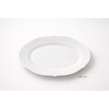 Porland Porselen Queen Beyaz 30 cm Kayık Tabak Salata Tabağı