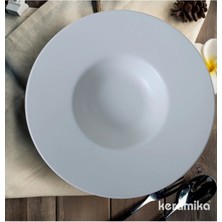 Keramika Gurma Makarna Tabağı 28 cm Mat Beyaz Msh