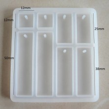 Depposite Epoksi Çoklu Anahtarlık Kare ve Dikdörtgen Model Delikli Kolye Küpe Kalıbı