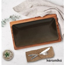 Keramika Siera Kayık Tabak 33CM Lüster Kahve 2 Adet