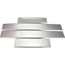 DRY Oto Aksesuar Dacıa Stepway 2013 Kapı Eşiği Paslanmaz Çelik 4 Parça