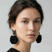 THEIA GemWorks Enn - Oniks Taşlı Tığ İşi El Yapımı Küpe