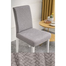 (6 Adet) Tuğla Desen Likrali Kumaş Sandalye Örtüsü, Lastikli, Esnekli ,kaliteli Sandalye Kılıfı