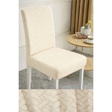 (6 Adet) Tuğla Desen Likrali Kumaş Sandalye Örtüsü, Lastikli, Esnekli ,kaliteli Sandalye Kılıfı