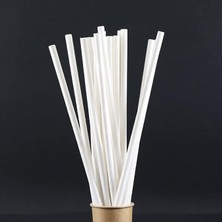 Janset Kağıt Pipet 100 Adet Beyaz Kağıt Pipet, Çap 6 mm 20 Cm, Pla/pe Içermez, Biyolojik Olarak Çözünebilir Tek Kullanımlık Pipet, Sağlam Kağıttan