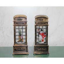 Hsc Bilişim Telefon Kulübesi Tasarımlı Yılbaşı Temalı Işıklı Müzikli Kar Küresi Model 1