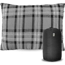 Kamp Yastığı, Seyahat Yastığı, Silikon Elyaf Dolgulu Hafif Küçük Yastık, Orta Sertlikte, Nefes Alabilir Kılıf, Kamp, Uçak ve Araba Için Ideal 30X45CM Flanel Gri