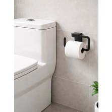 FUALORA Banyo Aksesuarı Siyah Kapaksız Wc Kağıtlık 304 Paslanmaz Çelik