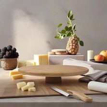 Ayaklı Yüksek Bambu Sunum Tabağı | Yükseltici Ayaklı Bambu Sunum Tepsisi – Doğal, Şık ve Dayanıklı (28CM*28CM*6CM)