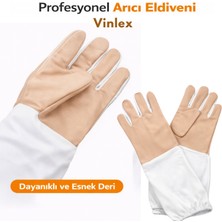Aksaray Arıcılık Vinleks Arıcı Eldiveni Profesyonel Arıcılık Eldiveni Deri Avuç Içi Uzun Kol Arı Koruma Eldiven