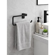 FUALORA Banyo Aksesuarı Siyah Havluluk 304 Paslanmaz Çelik