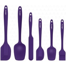 Drongo Isıya Dayanıklı Yanmaz Yapışmaz Silikon Spatula Seti 6 Parça Mor