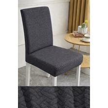 (6 Adet) Tuğla Desen Likrali Kumaş Sandalye Örtüsü, Lastikli, Esnekli ,kaliteli Sandalye Kılıfı