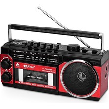 Kaset Çalar, Taşınabilir Kaset Teyp Çalar, Fm/am/sw Frekans Bandı Destekli Kaset Kaydedici, Kaset/bluetooth/kart Girişi/kayıt Özellikli, Pilli/elektrikli Kullanılabilir, PX-250BT (Kırmızı)