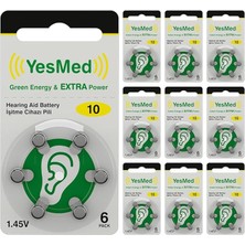 Extra Power 10 Numara Işitme Cihazı Pili (10 Paket x 6 Adet = 60 Adet Pil)
