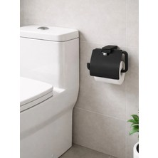 FUALORA Banyo Aksesuarı Siyah Kapaklı Wc Kağıtlık 304 Paslanmaz Çelik