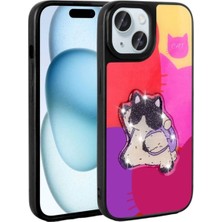 Apple iPhone 14 Uyumlu Kılıf Parlayan Kabartmalı Ikonik Figürlü Zore Amas Silikon Kapak