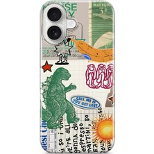 Mobilpad Iphone 16 Plus Uyumlu Baskılı Yumuşak Silikon Şeffaf Telefon Kılıfı