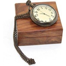 Hsc Bilişim Ahşap Kutulu Pirinç Köstekli Saat Model 1