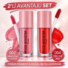 Mood Booster Likit Allık Seti 002 Immortal Flower & 004 Feel The Red – Yoğun Pigmentli Doğal Işıltılı Blush 2’li Set