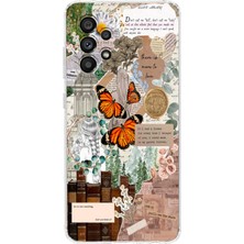 Mobilpad Samsung Galaxy A32 Uyumlu Baskılı Yumuşak Silikon Şeffaf Telefon Kılıfı