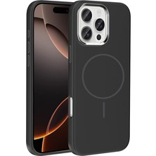 Apple iPhone 16 Pro Uyumlu Kılıf M-Safe Şarj Özellikli Metal Kamera Çerçeveli Zore Edi Silikon Kapak
