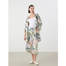 Lc Waikiki Yeni Sezon Beli Lastikli Çiçekli Kadın Pileli Kapri