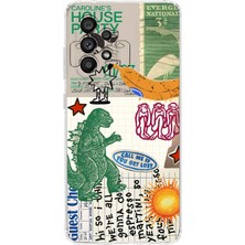 Mobilpad Samsung Galaxy A32 Uyumlu Baskılı Yumuşak Silikon Şeffaf Telefon Kılıfı