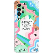 Mobilpad Samsung Galaxy A73 Uyumlu Baskılı Yumuşak Silikon Şeffaf Telefon Kılıfı