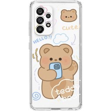 Mobilpad Samsung Galaxy A73 Uyumlu Baskılı Yumuşak Silikon Şeffaf Telefon Kılıfı