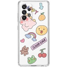 Mobilpad Samsung Galaxy A73 Uyumlu Baskılı Yumuşak Silikon Şeffaf Telefon Kılıfı