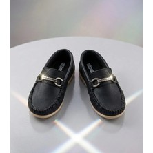 Rexba Erkek Çocuk  Siyah Tokalı Mokasen Loafer