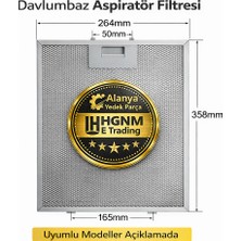 Hgnm E-Trading 00703451 Davlumbaz Aspiratör Metal Yağ Filtresi 358x264 mm – Bosch, Siemens, Neff, Balay, Constructa, Profilo Uyumlu Alüminyum Davlumbaz Filtresi