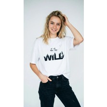  kadın oversize tişört dijital baskılı esnek kumaş beyaz / m