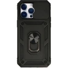Hnrlishp Newface Iphone 14  Kılıf Pars Lens Yüzüklü Silikon - Siyah