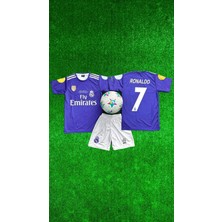 Rodak Spor Ronaldo 7 Mor R.madrid Şortlu Çocuk Forması 2’li Takım