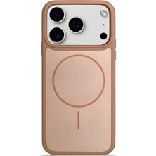 Ennar iPhone 17 Pro Uyumlu Magsafe Destekli Premium Soft Silikon Kılıf Kahverengi