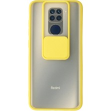 Hnrlishp Newface Xiaomi Redmi Note 9 Kılıf Palm Buzlu Kamera Sürgülü Silikon - Sarı