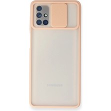 Hnrlishp Newface  Galaxy M51 Kılıf Palm Buzlu Kamera Sürgülü Silikon - Pembe