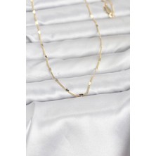 Epilons cm 14K Gold Renk Ezme Kalp Detaylı 60 cm Zincir Kadın Kolye - TJ-BKO10952