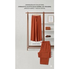 Kavaklıdere Giyim Kadın Beli Lastikli Bol Paça Pantolon Terracotta Renk Rahat Kalıp Standart Beden (M-L-Xl-Xxl Uyumlu)