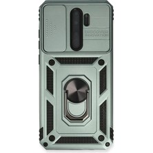 Hnrlishp Newface Xiaomi Redmi Note 8  Kılıf Pars Lens Yüzüklü Silikon - Yeşil