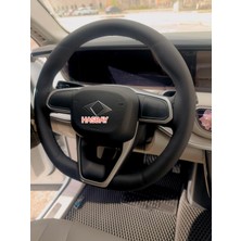 Hasbay Dikişli Direksiyon Kılıfı Ithal Siyah Deri Siyah Dikişli Togg Için