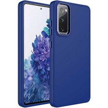 Samsung Galaxy S20 Fe Uyumlu Kılıf Metal Çerçeve ve Buton Tasarımlı Silikon Zore Luna Kapak