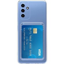 Samsung Galaxy A54 Uyumlu Kılıf Kartlıklı Şeffaf Zore Setra Clear Silikon Kapak