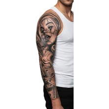 Gerçekci Realistic Gangstar Görünüm Kol Bacak Geçici Dövme Tattoo Sticker