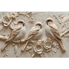  4K Hd Kalite Mgi Design Dekoratif Kuşlar Kanvas Tablo