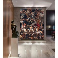  4K Hd Kalite Mgi Design Antik Yunanlılar Hd Dijital Baskı Dikey Panoramik Kanvas Tablo /002-E Şık Işyeri Dekoru