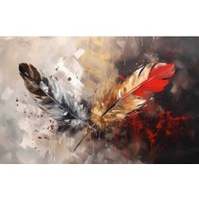  4K Hd Kalite Mgi Design Dekoratif Tüy Kanvas Tablo